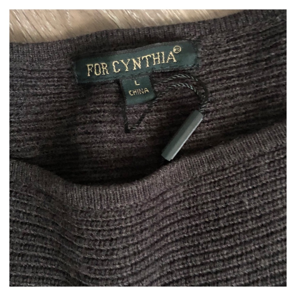For Cynthia gray ribbed sweater - Picture 5 of 5